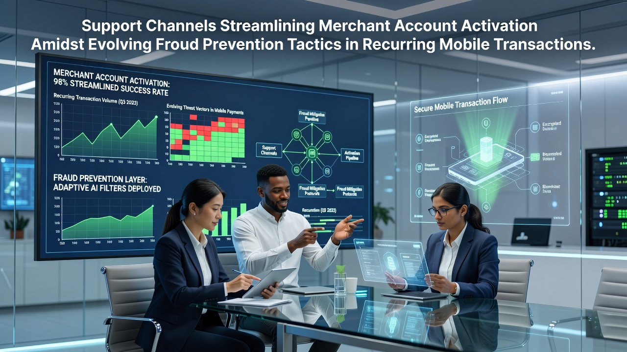 Support teams reviewing merchant applications on digital platforms for mobile recurring payment setups